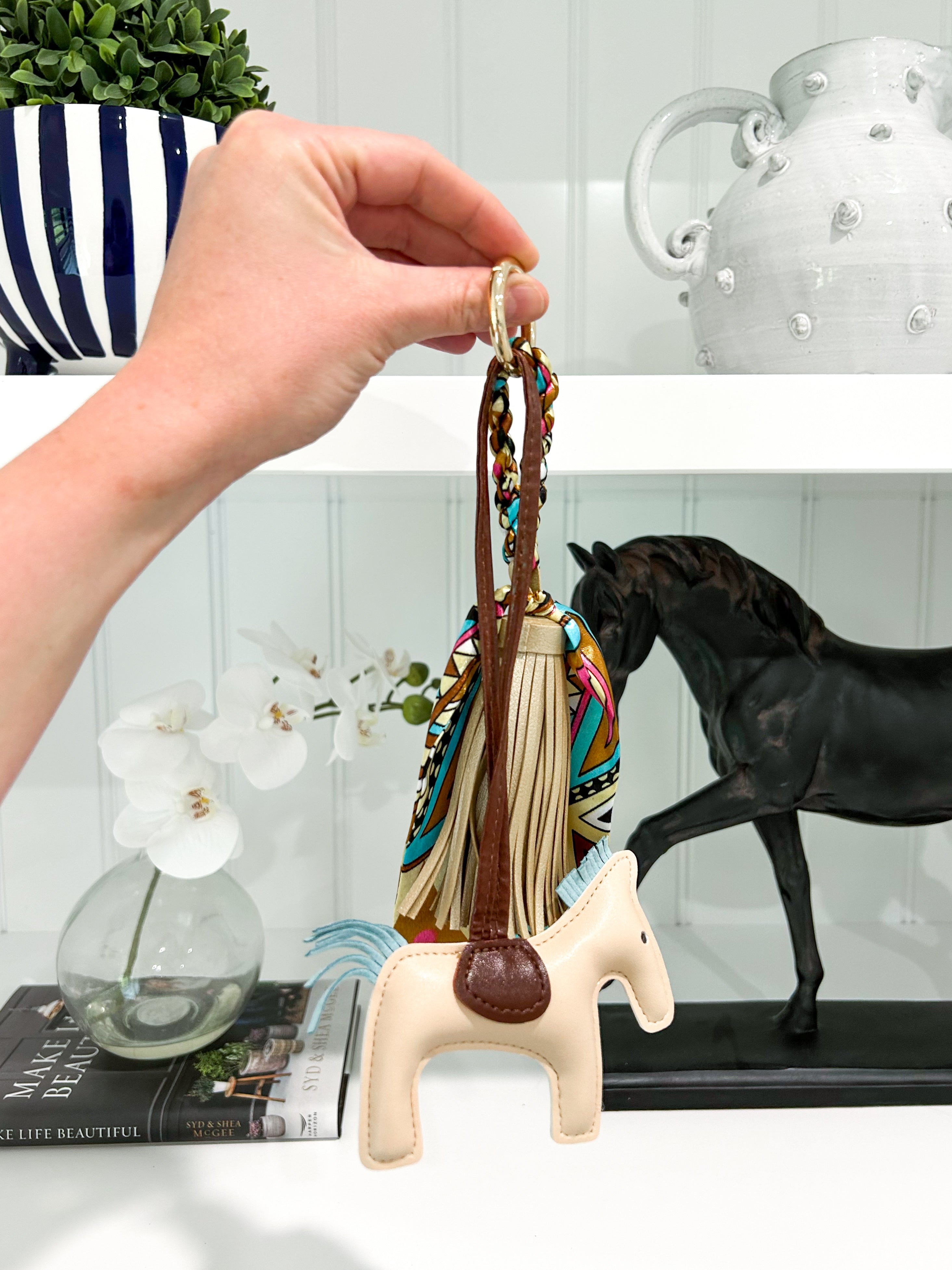 Horse Tassel Key Ring