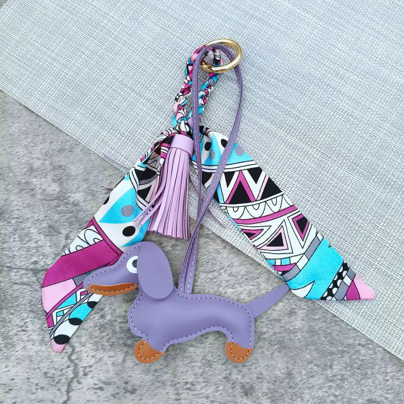 Sausage Dog Tassle Key Ring