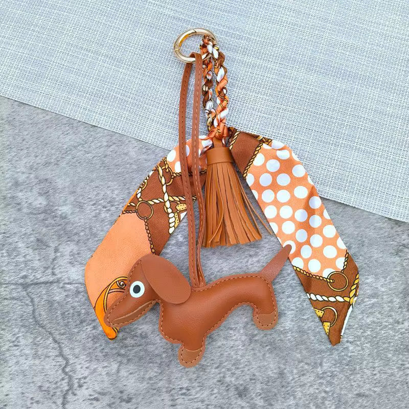 Sausage Dog Tassle Key Ring