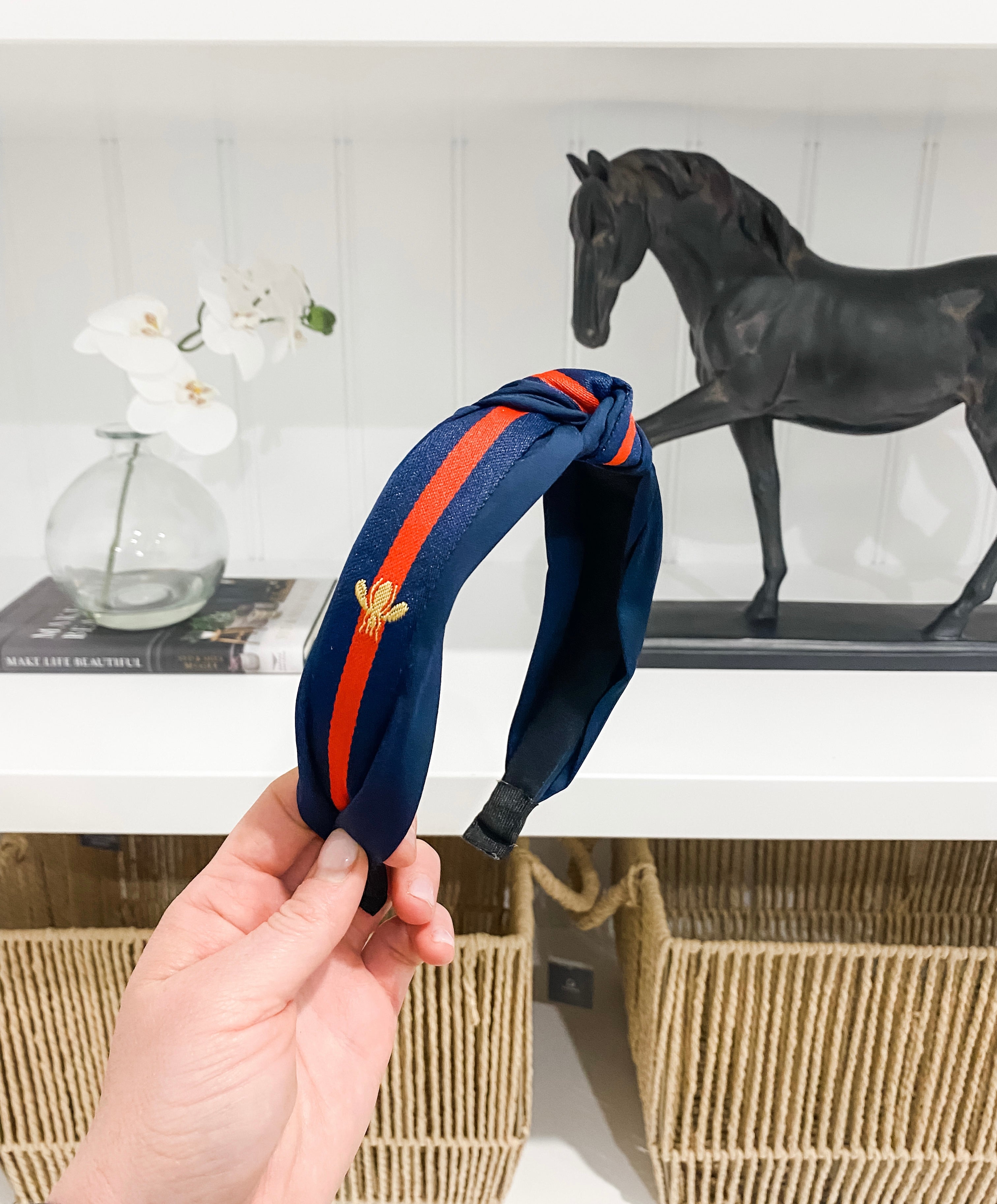 Bee Stripe Ribbon Headband