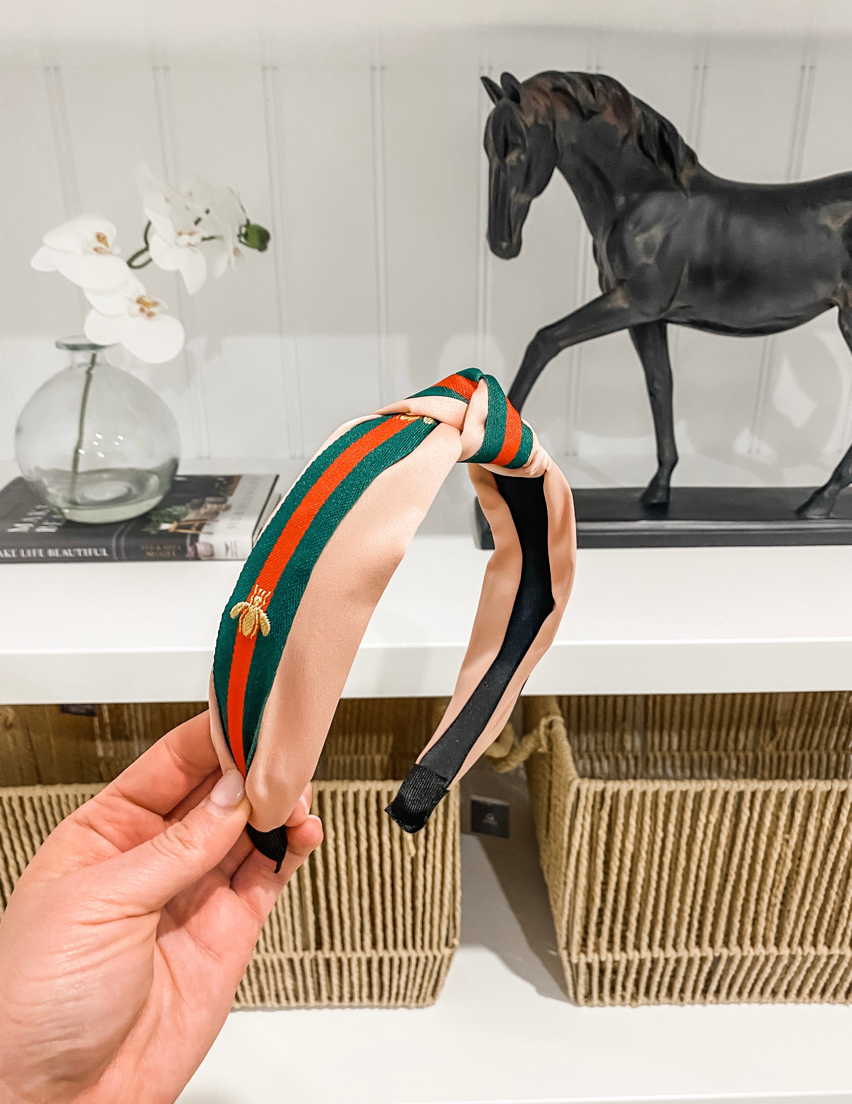 Bee Stripe Ribbon Headband