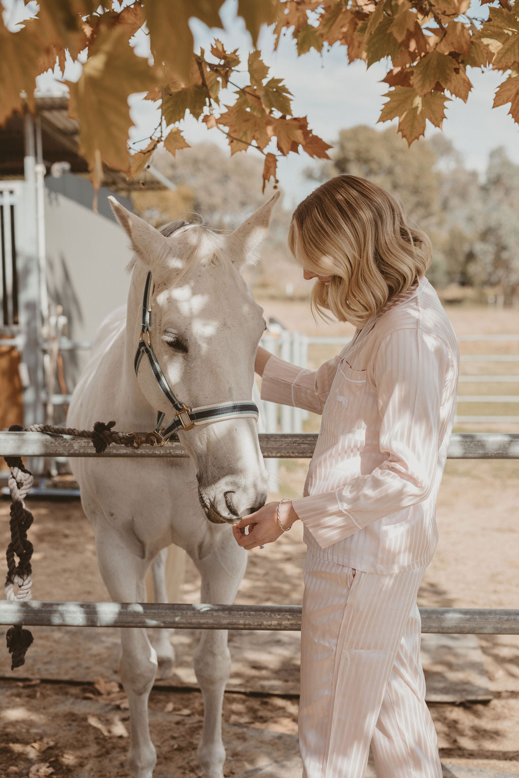 Pink Satin Horse Pyjamas