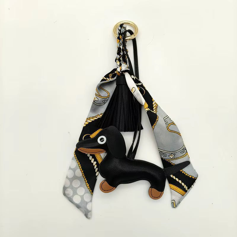Sausage Dog Tassle Key Ring