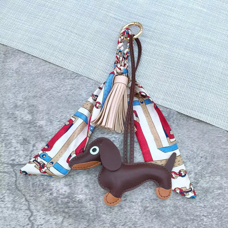 Sausage Dog Tassle Key Ring