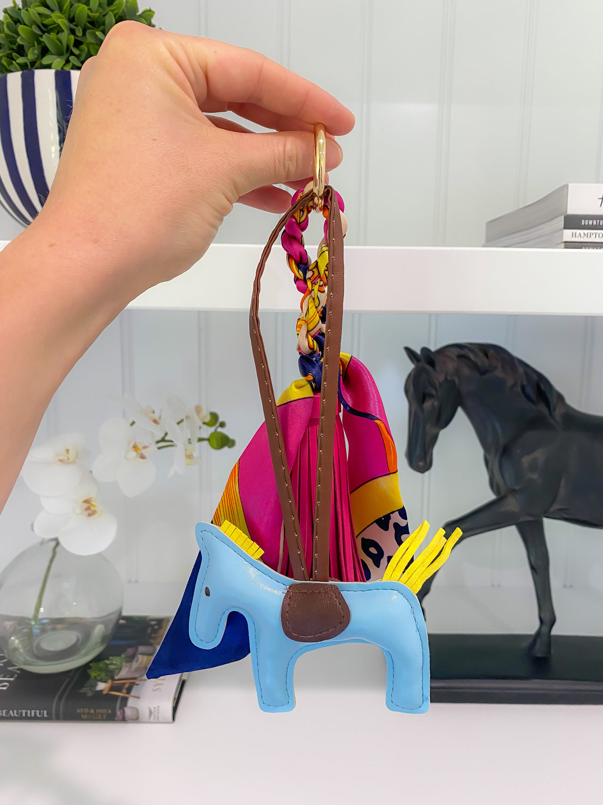 Leather Rodeo Horse Bag Charm DIY Kit - Make A Horse Charm Blue - Available for All Customers